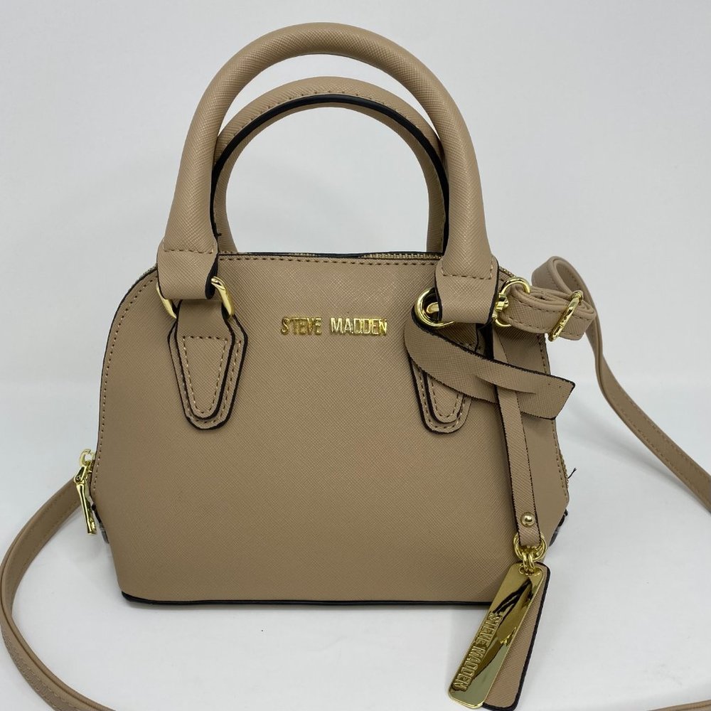 Steve Madden Faith Crossbody Dome Satchel Sand NWT Convertible Bag neutral beige - Picture 5 of 9
